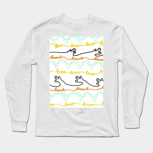 Spooky Doodle Print Long Sleeve T-Shirt